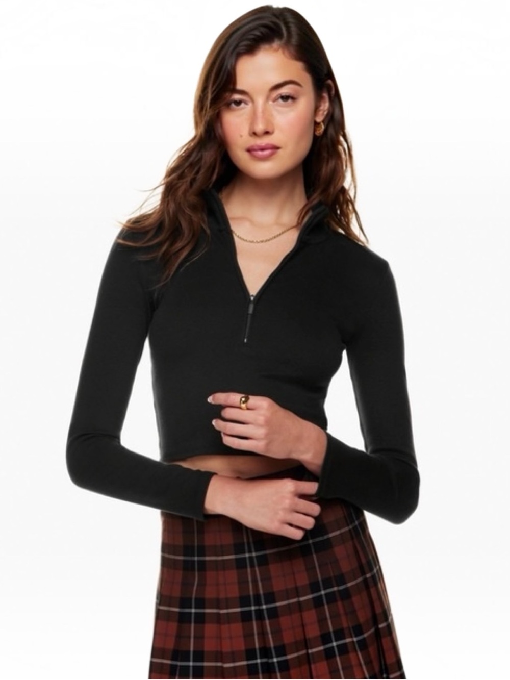 Aritzia Sunday Best Monarch 1/2 Zip Longsleeve in Black M